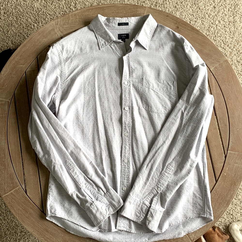 Mens J.Crew Oxford slim for short XL light  grey